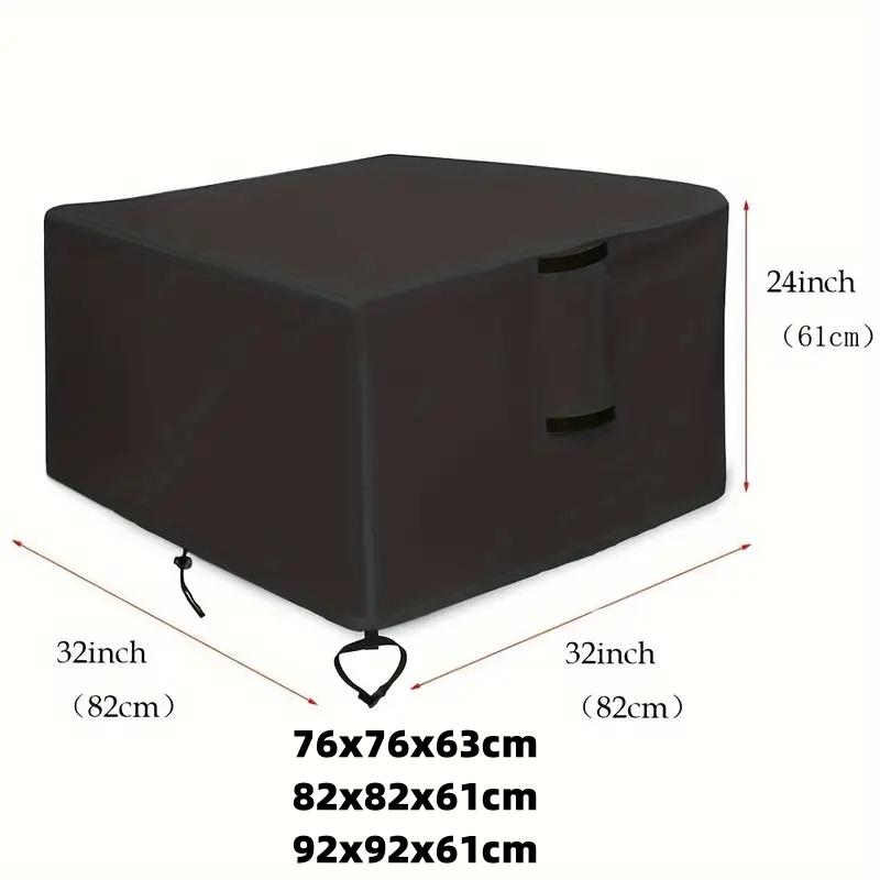 Fire Pit Cover Rectangular Outdoor Fire Table Cover Rectangular Heavy Duty Waterproof Patio Propane Gas Fire Pit Cover