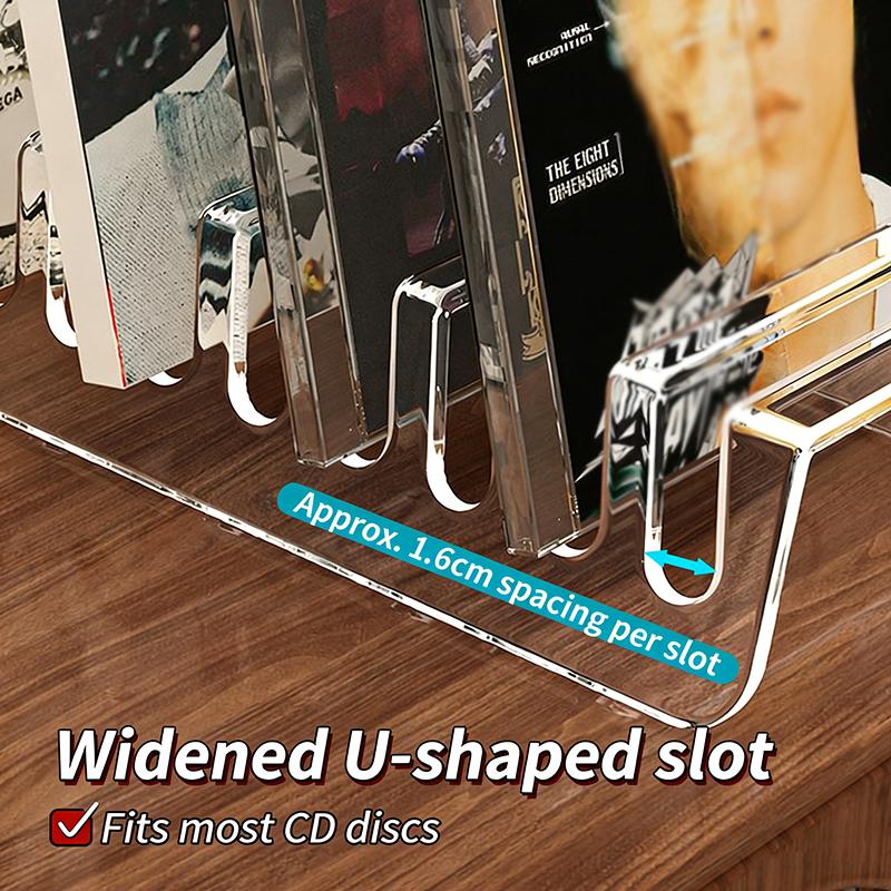 Clear Acrylic CD Display Shelf 2PCS 6 8 Grid Storage Organizer for Home Office Media Collection