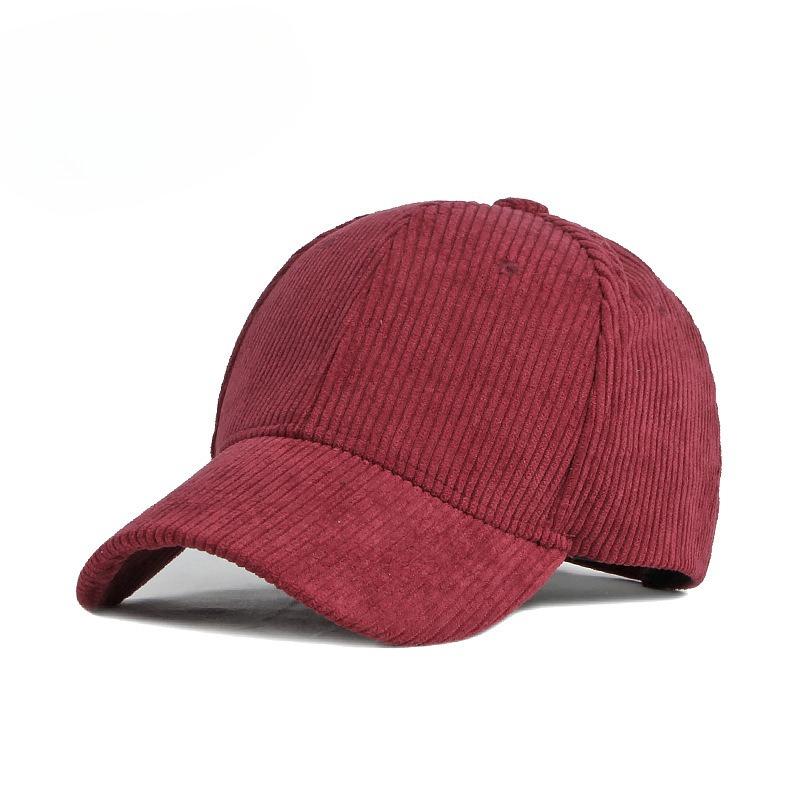 Vintage Corduroy Baseball Cap Women Men Autumn Winter Warm Solid Color Hat Korean Style Simple Adjustable Snapback Sun Cap