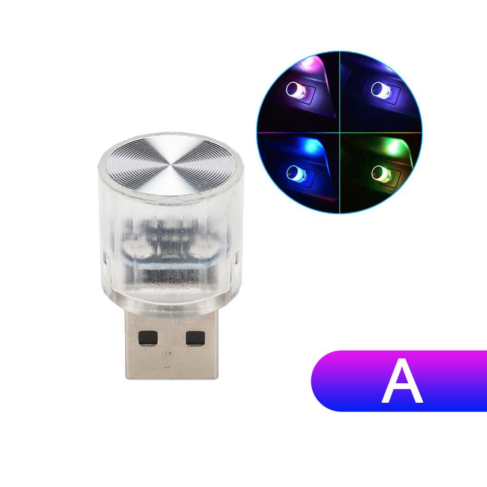 1Pc Universal Car Mini USB LED Atmosphere Lights Decorative Lamp for Party Ambient Modeling Car Home Portable Plug Play Lights