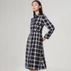 Женское клетчатое платье Iveni с длинным рукавом и воротником поло