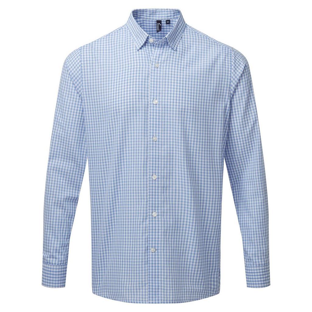 Premier Mens Maxton Checked Long-Sleeved Shirt