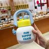 Бутылка для воды Селебрити двойной напиток носить большой живот пластиковый стаканчик милая креативная ручка стаканчик для воды с трубочкой студенческая чашка мультяшный чайник