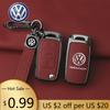 Для VOLKSWAGEN VW Металлическая кожаная крышка-чехол-держатель для автомобильного ключа Брелок Для VW Volkswagen Polo Tiguan Passat Golf Jetta Lavida Брелок