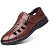 Men Sandals Cozy Hollow Non-slip Soft Cool Lighted Breathable All-match Classic Wearable Fashion Casual Leather Sandals