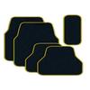 Комплект автомобильных ковриков Black Carpet с желтой строчкой по краю - совместим со всеми автомобилями