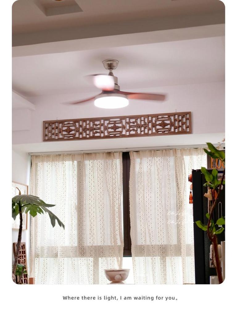 Французский потолочный вентилятор из массива дерева в стиле середины века для дома и ресторана