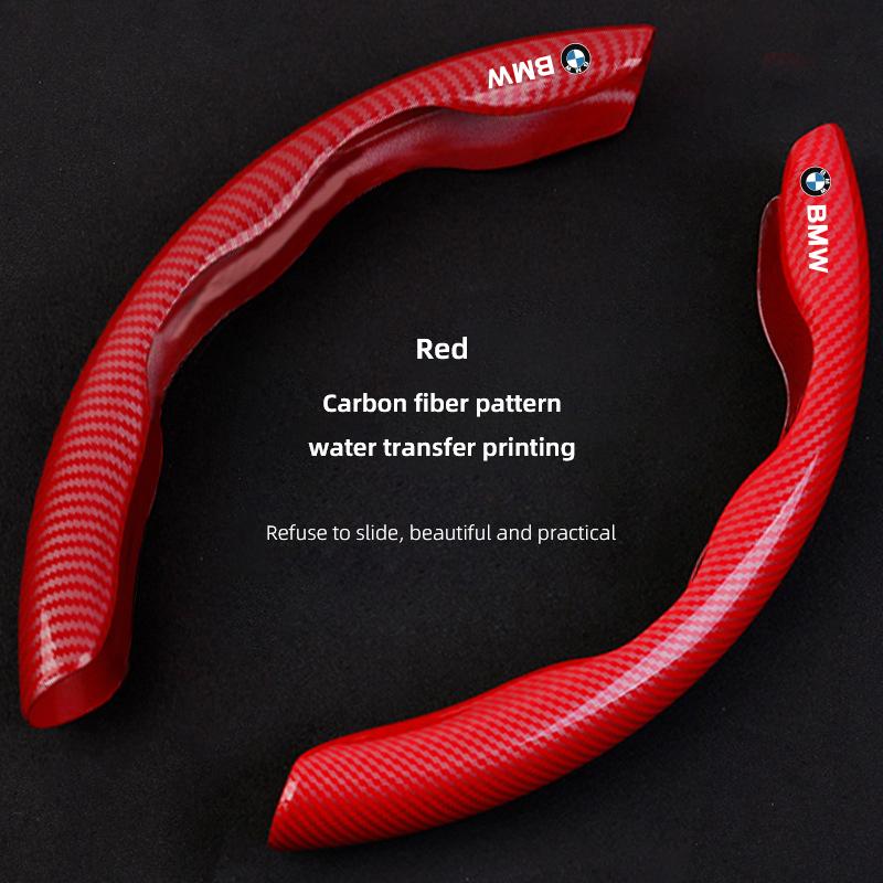 2PCS Carbon Fiber Car Pattern Water Transfer Printing Steering Wheel Cover Valve Cap For BMW X1 X2 X3 X5 X4 X6 X7 iX3 F20 F10 F0 S111
