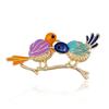 Colorful Enamel Sparrows Birds Animals Brooch Pin Corsage Brooches Fashion Jewelry Accessory