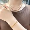 Модный и высококачественный многослойный браслет-ожерелье для женщин, универсальный комплект из двух частей, новый комплект из цепочек на ключицу из рисовых бусин