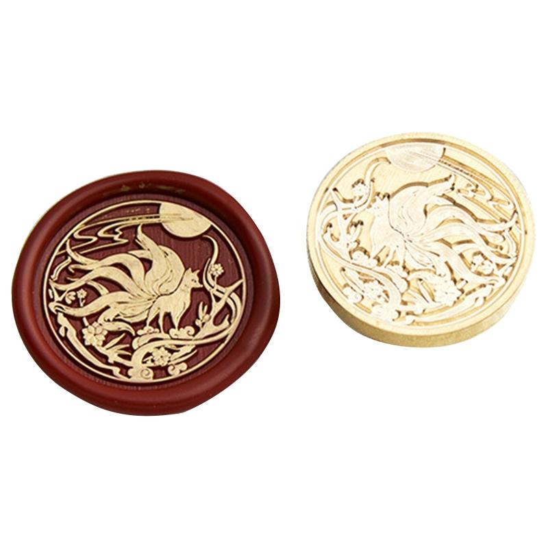 Antique Metal Seal Stamp Head for Journal Craft Embellishment 30mm Round Seal Stamp Head for Craft Embellishment