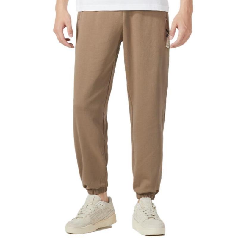 PUMA Casual Pants Unisex Khaki Moderate Cuffed Pants 677520-89