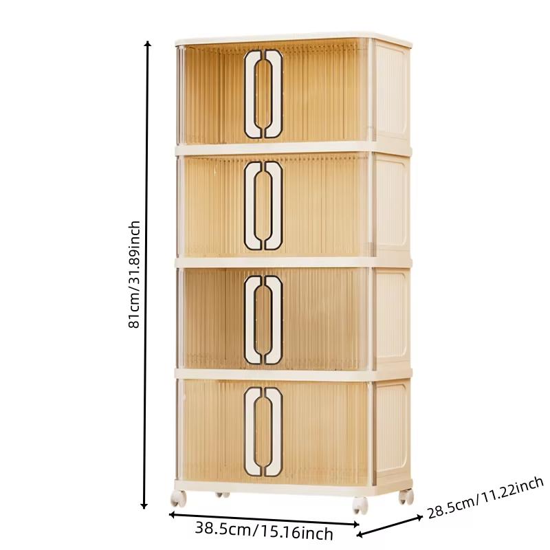 1 складной пластиковый шкаф для хранения вещей, шкаф для игрушек и закусок, вместительный двухдверный ящик для хранения, многослойный шкаф для хранения вещей