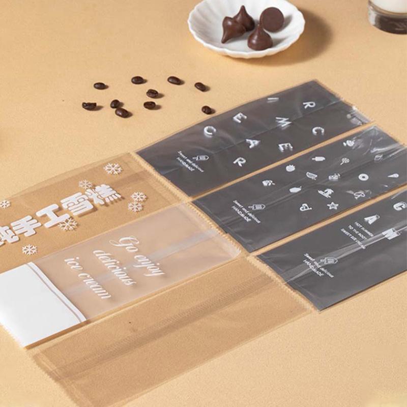 100 шт. пакет для мороженого, деревянная палочка для мороженого, пластиковый пакет для запечатывания машины, самодельный прозрачный пакет для мороженого