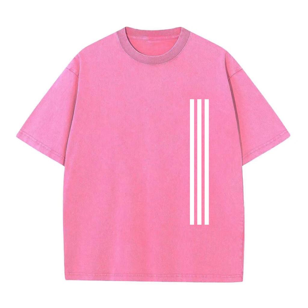 Ретро-стираемая винтажная футболка Высококачественные футболки Летняя свободная одежда с коротким рукавом Ретро-стираемая хлопковая свободная уличная одежда