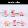 6Pieces Pink Pig Dolls Cartoon Animal Miniature Figurines for Car Rear View Mirror and Home Office Desktop Shelf Decors