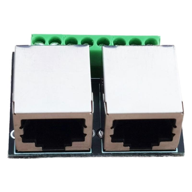 Клеммная плата RJ45 Ethernet с двумя гнездами, шаг контактов 3,5 мм, 8-контактный винтовой разъем RJ45, сетевой адаптер.
