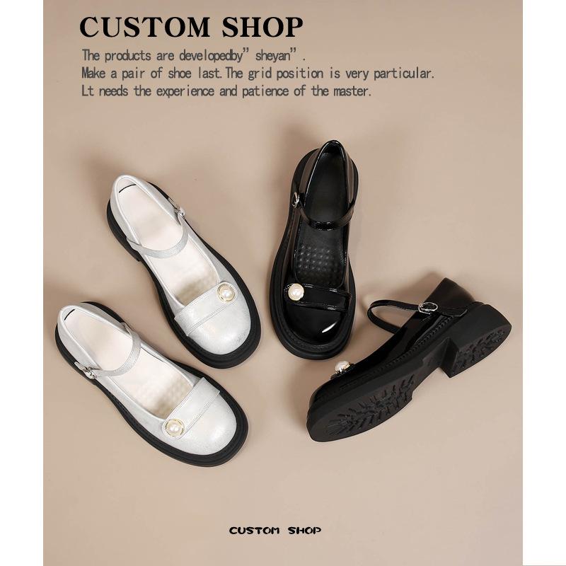 Туфли Мэри Джейн женские туфли на толстом каблуке и платформе туфли в британском стиле легкие кожаные туфли с пряжкой в одно слово