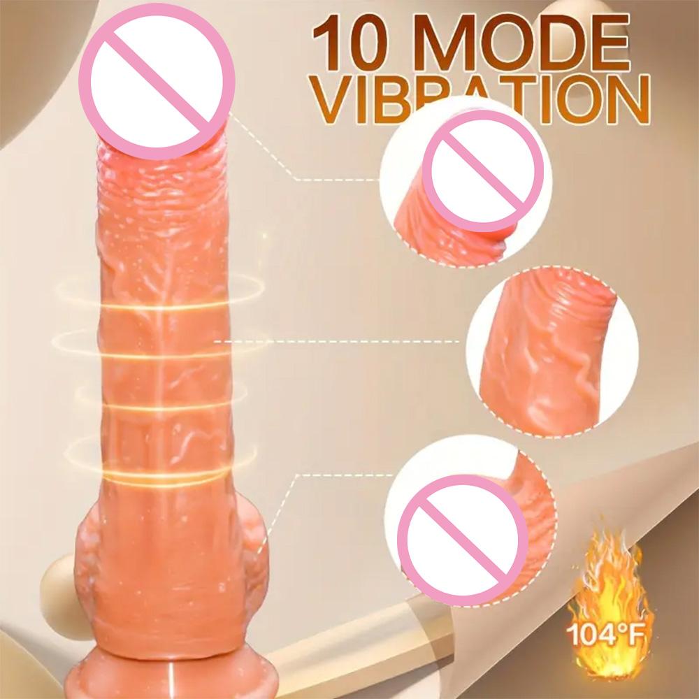 Реалистичный дилдо телескопический вибратор пенис двойное проникновение анальный вагинальный мастурбация искусственный член секс-машина секс-игрушки для женщин