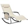 VidaXL Chaise Longue Textilene Cream and Grey