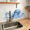 Large Blue Octopus Wall Sticker Ocean Animal Wall Decal Peel And Stick Art Mural for Bathroom Kitchen Living Room Summer Wall