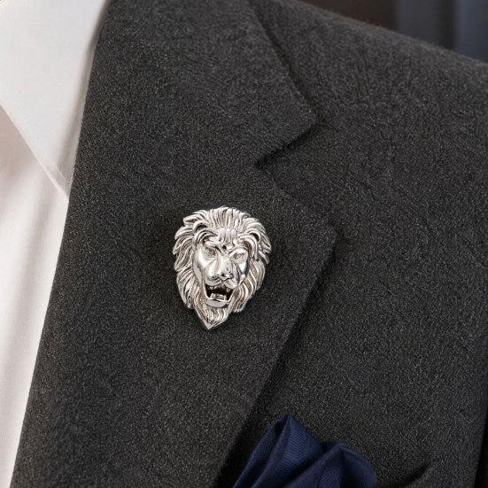 Brooch Pin, Versatile Animal-Shaped Brooch with Electroplated Surface, Lion Design Lapel Pin for Business Daily Wear