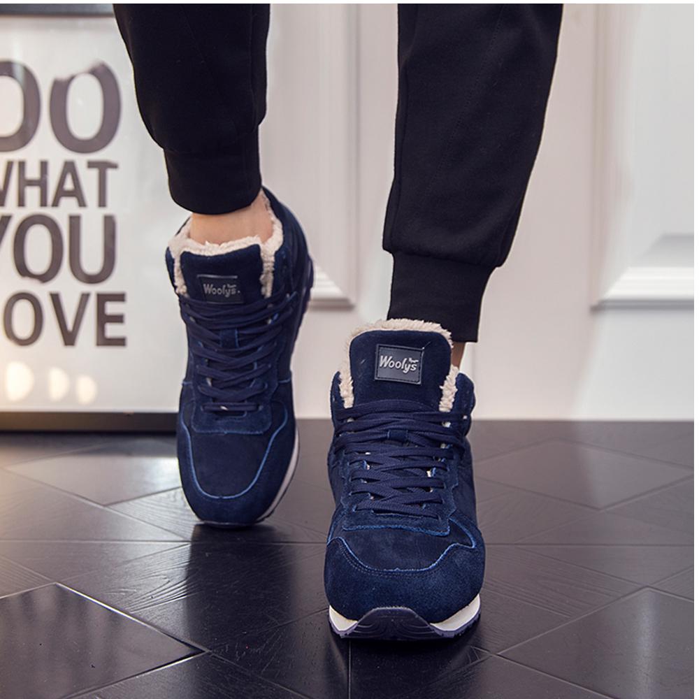 Мужские повседневные теплые замшевые уличные кроссовки на шнуровке, удобные водонепроницаемые зимние ботинки с защитой от холода