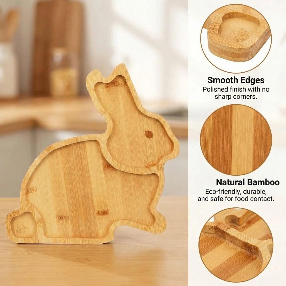 Rustic Style Wooden Serving Platter Rabbit Easter Rabbit Candy Plates  Tea Snacks