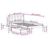 VidaXL Cadre de lit avec tiroirs 100x200 cm bois massif de pin, sommier, cadre de lit simple, cadre de lit en bois massif, 3301471