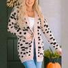 Кардиган с леопардовым принтом, женский повседневный топ средней длины с длинными рукавами