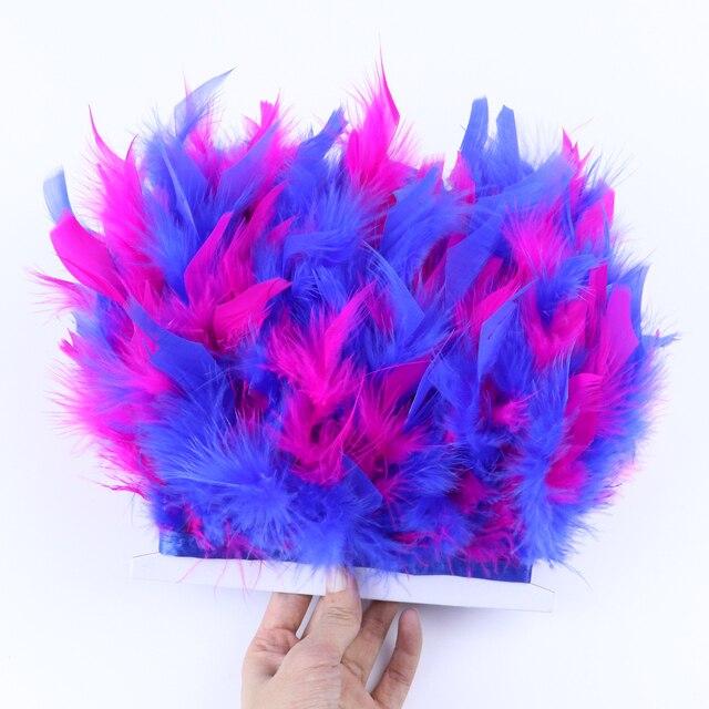 Необычная лента с бахромой из турецких перьев, 1 метр, ширина 10-15 см, окрашенные перья для праздничного костюма, украшения платья, аксессуары для рукоделия
