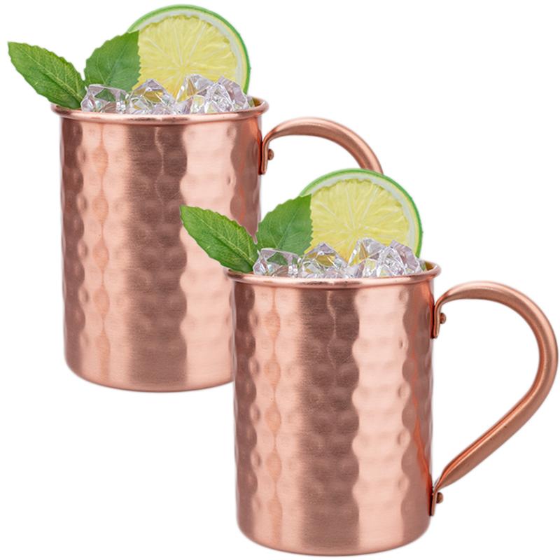 Новые 100% медные кружки Pure Solid Moscow Mule PURE Copper Mugs-Shaped 400ml Cocktail Cups Beer Milk Mug Drinkware