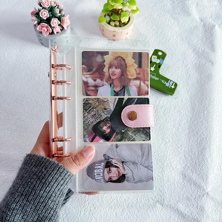 Custom Leather Buckle PVC Transparent Loose-leaf Notebook Shell Removable A5 A6 Budget Binder Shell