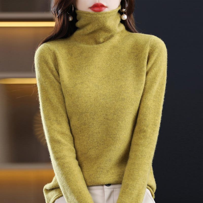 Женский кашемировый свитер Qinghe Cashmere 30% Кашемир 70% Шерсть Осенне-зимний кашемировый пуловер Мягкий и теплый