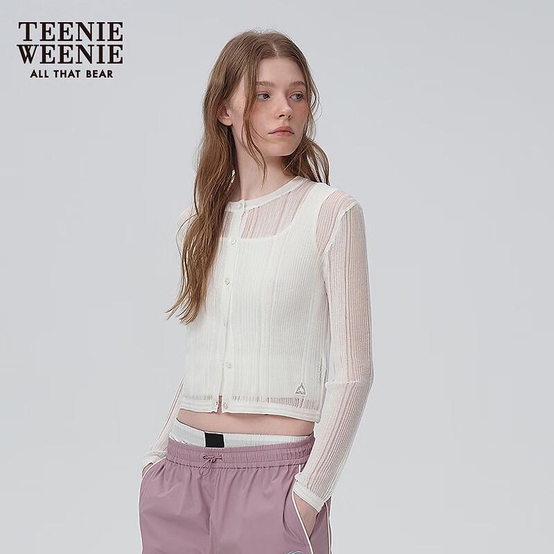 Teenie Weenie Women's Bear Graphic Lightweight Knit Cardigan