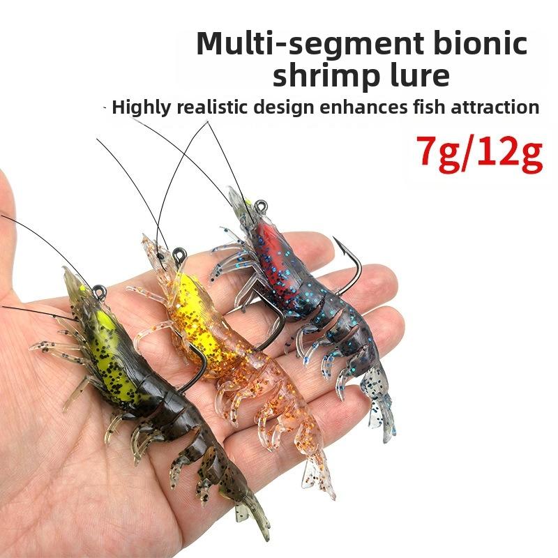 8 cm / 7 g Soft Shrimp Lure With Hooks Segmented Lures Lifelike Swimming Lures Freshwater Fishing