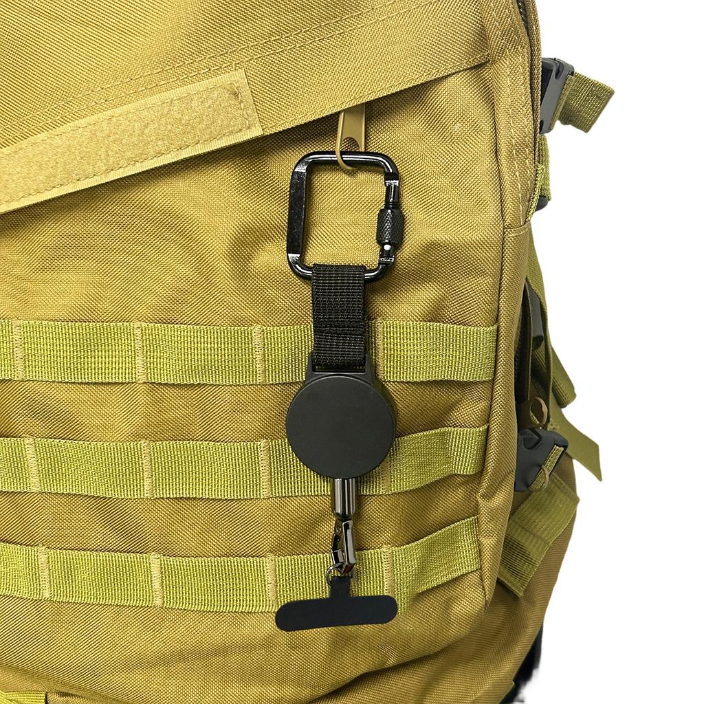 Retractable Anti-Theft Phone Holder, Carabiner Clip Phone Buckle, Rotating Lock, D-Shaped, Square, Shark, Strap Options, Tether