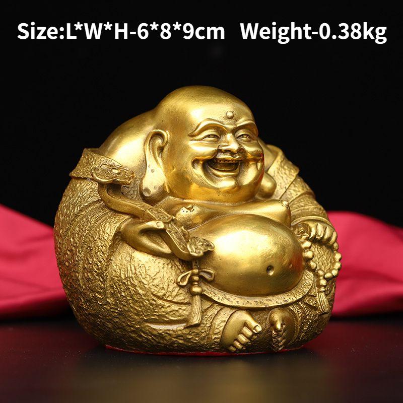 Украшение Будды Майтрейи в китайском стиле из чистой меди с большим животом и улыбающейся статуей Будды для украшения дома и офиса