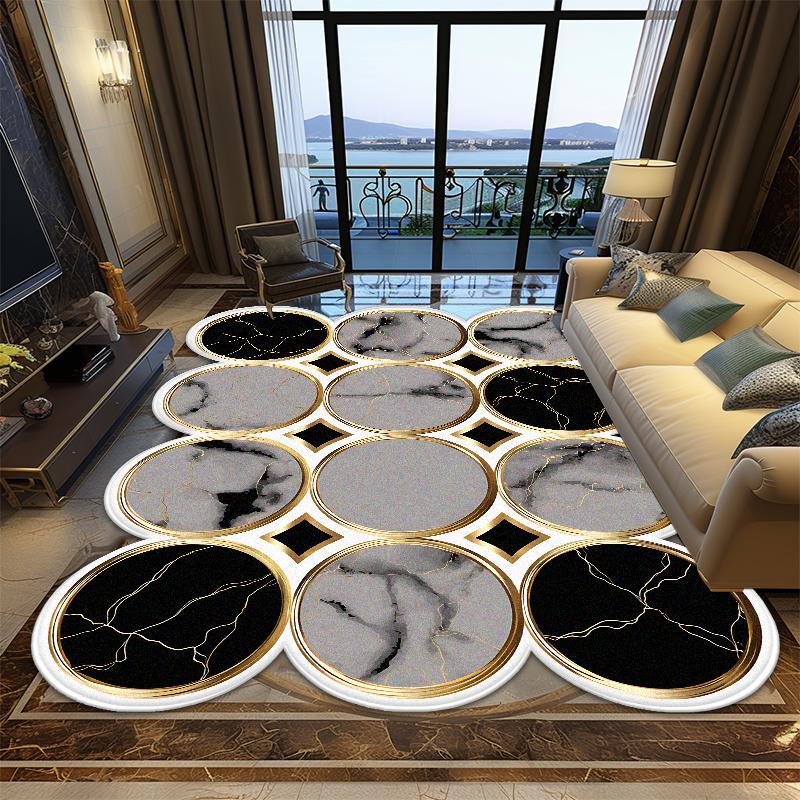 Ковер для гостиной в европейском стиле неправильной формы, роскошное украшение, мягкие большие ковры для спальни, офисный нескользящий складной коврик для пола