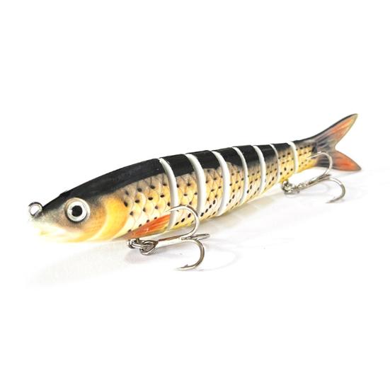 13.5CM/19G Multi-Jointed Fishing Lure with Hooks Slow Sinking 8-Section Swimbait Bionic Hard Artificial Bait Freshwater Saltwater Fishing Accessories