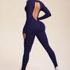 Cross-Border Hot-Selling Moisture-Wicking Breathable Seamless Backless High-Elasticity Tight-Fit Yoga Jumpsuit