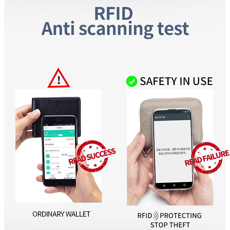 Сумка для карточек Organ Женская сумка для карточек с несколькими картами RFID Нулевой кошелек Чехол для карт на молнии Мужская и женская сумка для монет Кошелек большой емкости