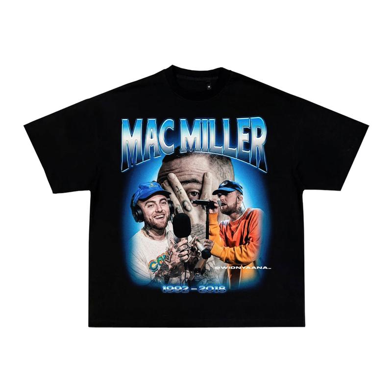 Mac Miller 1992-2018 Графическая унисекс футболка Рэп Хип-Хоп Мемориальная Уличная одежда Футболка