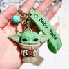Adorable 2024 Baby Yoda Keychain Silicone Figure Mandalorian Star Wars Charm