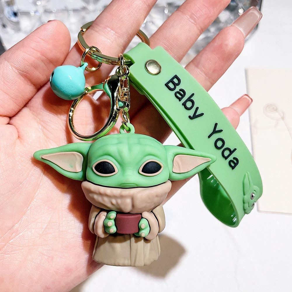 Adorable 2024 Baby Yoda Keychain Silicone Figure Mandalorian Star Wars Charm