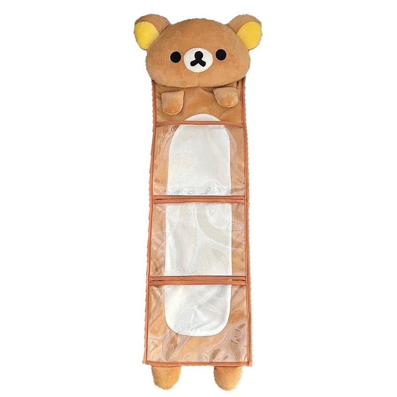 Kawaii Rilakkumas Wall Hanging Storage Bag Cartoon Rilakkumas Bear Door Hanging Bag Large Capacity Sundries Storage Bag Gifts