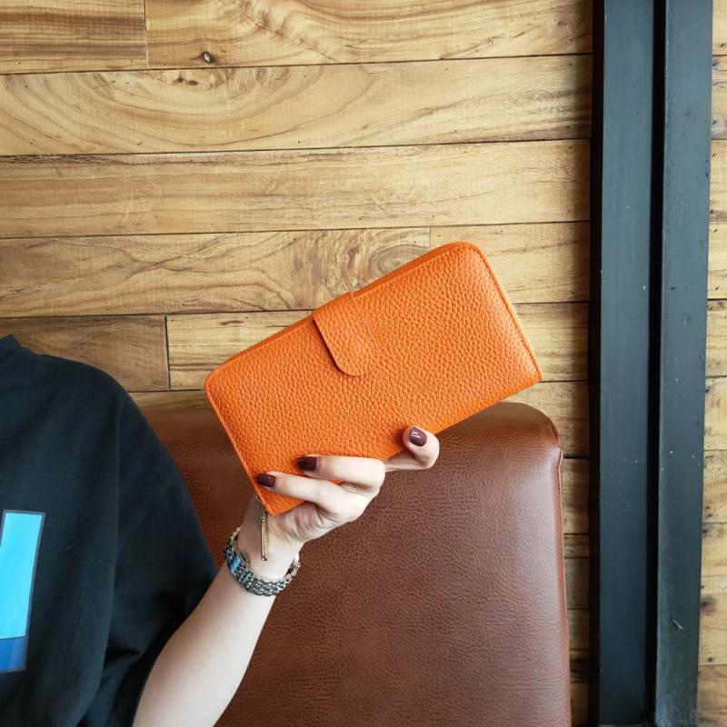 Женская длинная сумка из натуральной кожи: Стильный, простой, многофункциональный двойной кошелек