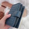 Ladies' Wallet Fashionable Sheepskin Woven Style Zero Wallet Women's Two Fold Card Bag Genuine Leather Multi Slot Wallet