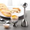 Egg Cracker Topper Cutter Eggs Opener Stainless Steel Eggshell Opener Soft Boiled Egg Cup Holder Breakfast Kitchen Accessories