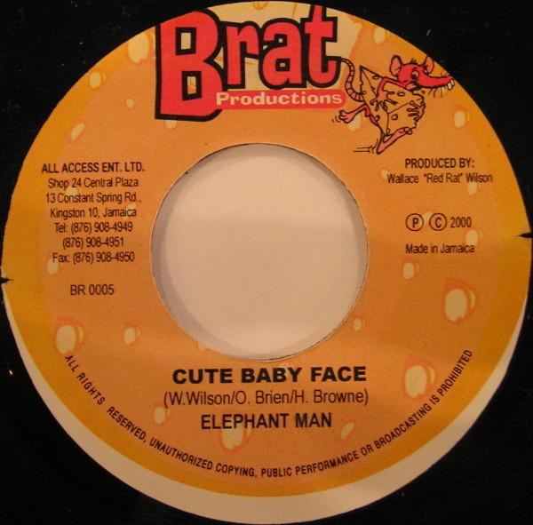 7inch Record ELEPHANT MAN / FARGO VOICE - Cute Baby Face / If U Want Still BR0005 Brat Production 2000 Jamaica Reggae, Ska & Dub Used